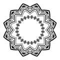 Tribal circle ornament on the white background. Royalty Free Stock Photo