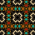 Tribal colorful vector seamless pattern. Ethnic geometric abstract background. Bright repeat decorative backdrop