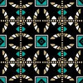 Tribal colorful vector seamless pattern. Ethnic geometrical background. Repeat geometric striped backdrop. Folkloric Royalty Free Stock Photo