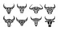 Tribal cow bull bovine style design vector graphics illustration