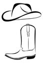 Tribal Cowboy hat and boot Royalty Free Stock Photo