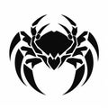 Tribal Crab Silhouette Design: Marvel Comics Inspired Black And White Tattoo