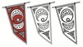 Tribal Decorative Banners with Crescent Moon and Ornate Patterns, vector design Generative AI Royalty Free Stock Photo
