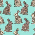 Tribal designed bunny. Royalty Free Stock Photo