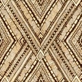 Tribal doddle rhombus seamless background.