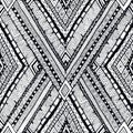 Tribal doddle rhombus seamless background.