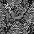 Tribal doddle rhombus seamless background.