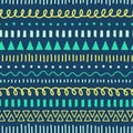 Tribal Doodles seamless vector pattern. Ethnic style background white, blue, yellow, teal. Hand drawn doodle strokes Royalty Free Stock Photo