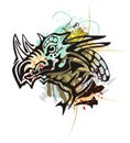 Tribal dragon head splashes