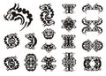 Tribal dragon head symbols Royalty Free Stock Photo