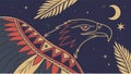 Tribal Eagle Head Profile with Bold Patterns and Radiant Energy, vector design Generative AI Royalty Free Stock Photo