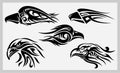 Tribal Eagle Heads Vector Ethnic Illustrations