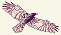 Tribal Eagle Vector: Stylized Bird of Prey with Detailed Patterns, vector design Generative AI Royalty Free Stock Photo