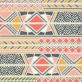 Tribal ethnic colorful bohemian pattern with geometric elements, African mud cloth, tribal design