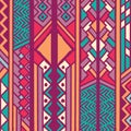 Tribal ethnic colorful bohemian pattern with geometric elements, African mud cloth, tribal design