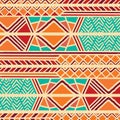 Tribal ethnic colorful bohemian pattern with geometric elements, African mud cloth, tribal design