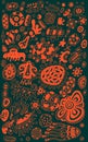 Tribal ethnic doodle ancient ethnic background. Tribal and boho