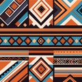 Tribal ethnic seamless pattern. Aztec geometric vector background. Generative AI Royalty Free Stock Photo