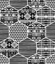Tribal ethnic seamless pattern with geometric hexagon elements. Royalty Free Stock Photo