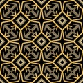 Tribal ethnic structured golden seamless pattern. Ornamental modern vector background. Elegant geometric ornaments. Repeat