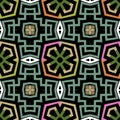 Tribal ethnic style colorful seamless pattern. Greek ornamental vector background. Repeat geometric meanders backdrop. Decorative Royalty Free Stock Photo