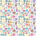 Tribal ethnic symbols colorful background