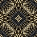 Tribal ethnic traditional seamless pattern. Greek ornamental background. Elegant repeat backdrop. Golden geometric ornaments with Royalty Free Stock Photo