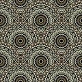Tribal ethnic traditional tiled round zigzag mandalas seamless pattern. Ornamental repeat vector background. Ornate beautiful Royalty Free Stock Photo