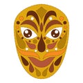 Tribal ethnik mask. Colorful illustration in natural shadows on white background