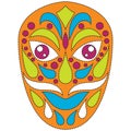 Tribal ethnik mask. Colorful illustration on white background