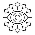 Tribal eye alchemy icon, outline style