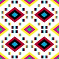 Tribal fabric geometric seamless pattern.