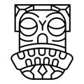 Tribal face icon, outline style