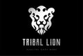 Tribal Fire Flame Lion Head Face for Tattoo Logo Design Vector