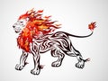 Tribal Fire Lion Royalty Free Stock Photo