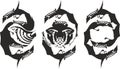 Tribal fish symbols for your creative ideas. Black on White Royalty Free Stock Photo