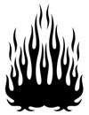 Tribal flames silhouette vector art isolated on white background