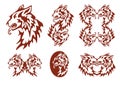 Tribal flaming dog symbols