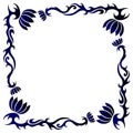 Tribal flower tattoo pattern frame on white background Royalty Free Stock Photo