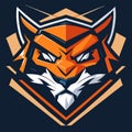 Tribal fox head mascot logo design vector illustration, suitable for esport team logo design. generative AI Royalty Free Stock Photo