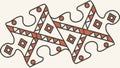 Tribal Geometric Puzzle Piece Design, vector design Generative AI Royalty Free Stock Photo