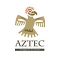 Tribal graphic Aztecs bird icon vector illustration on white Royalty Free Stock Photo