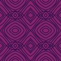 Violet abstract seamless pattern with navy blue lines. Royalty Free Stock Photo