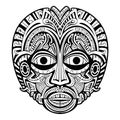 Tribal hawaii totem african traditional wooden mask. hawaii mask exotic, african face wooden sculpture