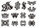 Tribal horned peaked dragon symbols