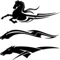 Tribal Horse Vehicle Graphics Vector Set Royalty Free Stock Photo