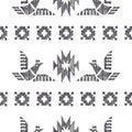 Tribal indian american seamless pattern with stripes. Vector han Royalty Free Stock Photo