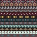 Tribal knitted seamless pattern, indian or african ethnic patchwork style Royalty Free Stock Photo