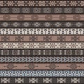 Tribal knitted seamless pattern, indian or african ethnic patchwork style