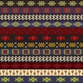 Tribal knitted seamless pattern, indian or african ethnic patchwork style Royalty Free Stock Photo